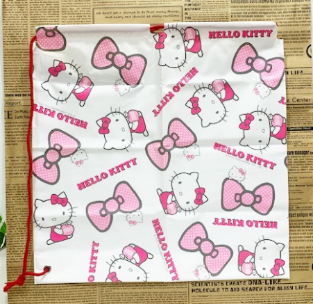 【震撼精品百貨】Hello Kitty 凱蒂貓~HELLO KITTY日本SANRIO三麗鷗KITTY縮口袋/購物袋-蝴蝶結*50139