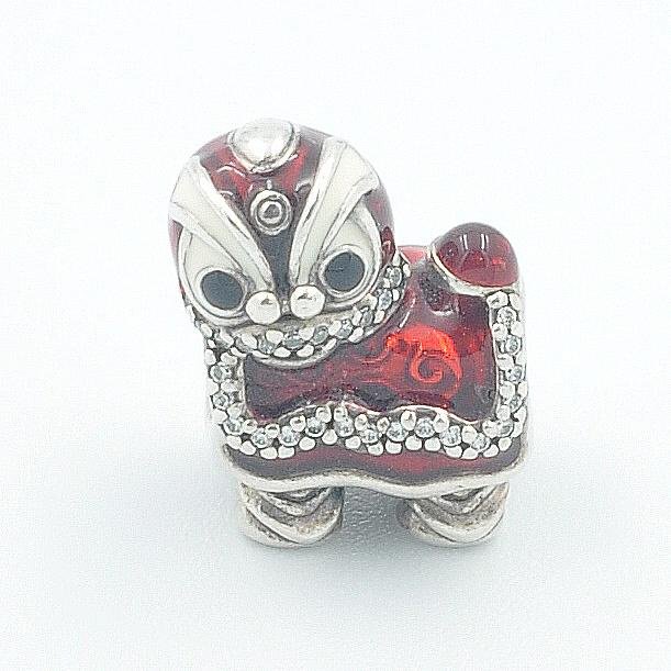 (二手品) P28 PANDORA 潘朵拉 串飾 925銀 舞獅鑲鋯石