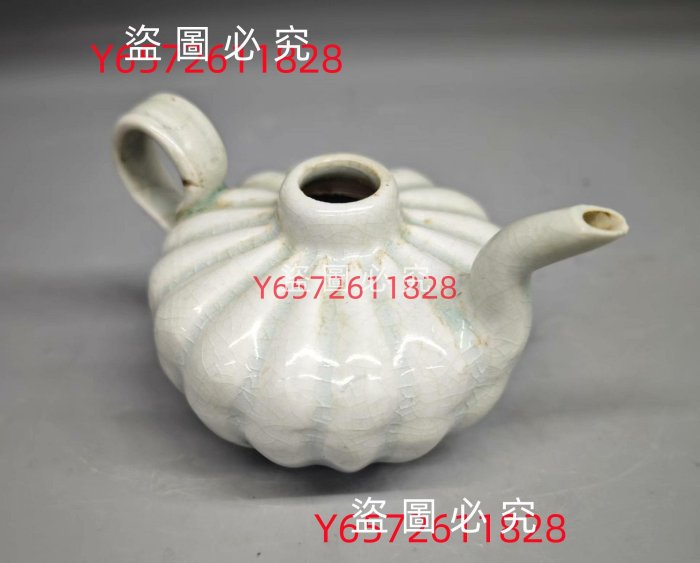 瓷片瓷器老瓷湖田窯瓜棱壺宋代壺湖田窯壺影青釉瓜棱壺宋代影青釉瓜棱壺