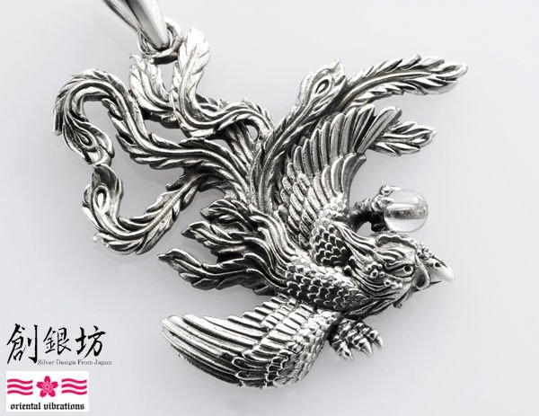 創銀坊】鳳凰戲珠925純銀墜子龍朱雀青龍孔雀老鷹火鳥Oriental