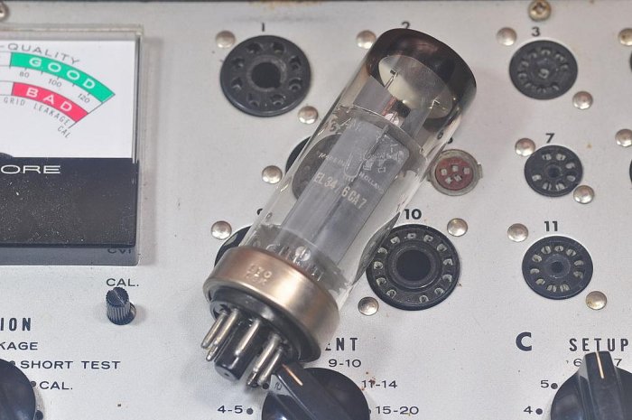 荷蘭 飛利普 Philips Amperex EL34 鐵座 50年代 電子管