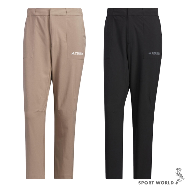Adidas 男裝 長褲 防潑水 拉鍊口袋 卡其/黑【運動世界】IL8904/IL8946