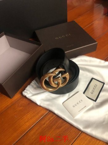 阿Sa二手  GUCCI皮帶寬版4cm尺寸95 皮帶 腰帶