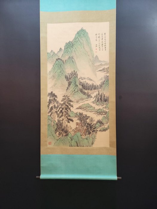 ALT357 啟功紙本山水立軸畫心尺寸68x136厘米| Yahoo拍賣