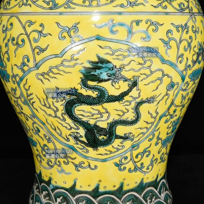 清康熙五彩龍紋將軍罐，29×18，700801 青花官窯五彩二手【古雲】810