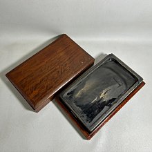 中国清時代 焼物硯　澄泥硯　陶硯 古玩輕鬆拍】日本帶回老中國澄泥硯/陶硯10吋角3.5kg 附木盒高級