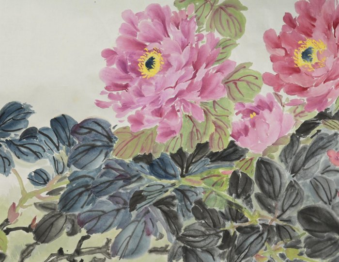 玖隆蕭松和挖寶網K》郭美蓮牡丹花花卉書法彩墨畫共3入(15550) | Yahoo拍賣