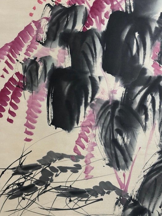 代號B104《齊白石蝦》四尺手繪作品畫心材質：宣紙裝裱尺寸：200cm*78cm