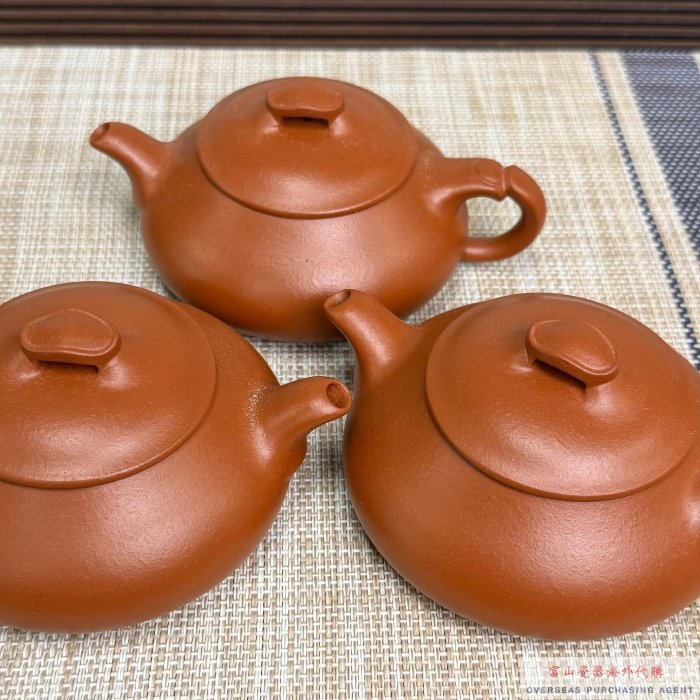 宜興紫砂壺】朱泥半手工簡瓢壺150cc 王強同款微瑕疵特價清倉手工制作
