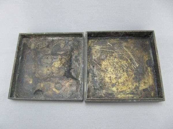 清心閣】書法名家謝宗安鐫銘1960年代銅墨盒（可當香盒） | Yahoo拍賣