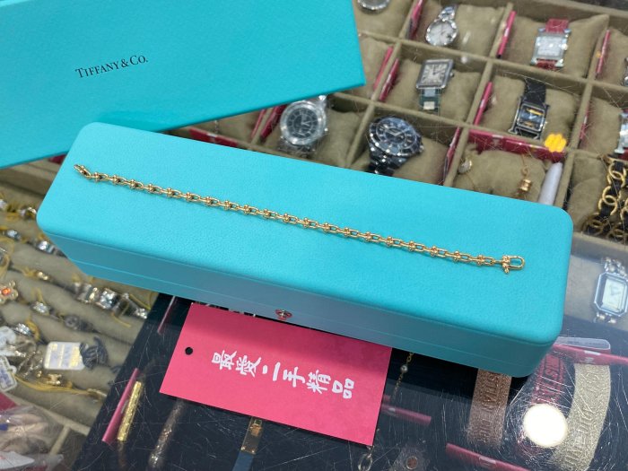 ☆最愛二手精品☆ TIFFANY & Co. Hardwear Micro 近全新黃K金