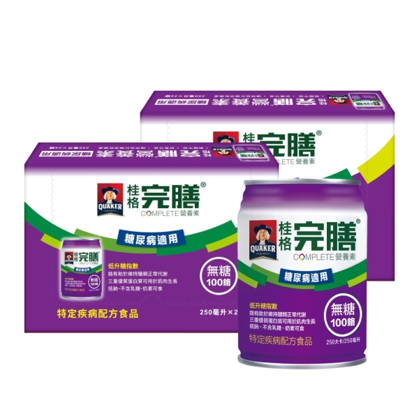 【促銷組】桂格 完膳營養素 糖尿病適用配方-無糖100鉻 (250ml/24罐*2箱/組)【杏一】