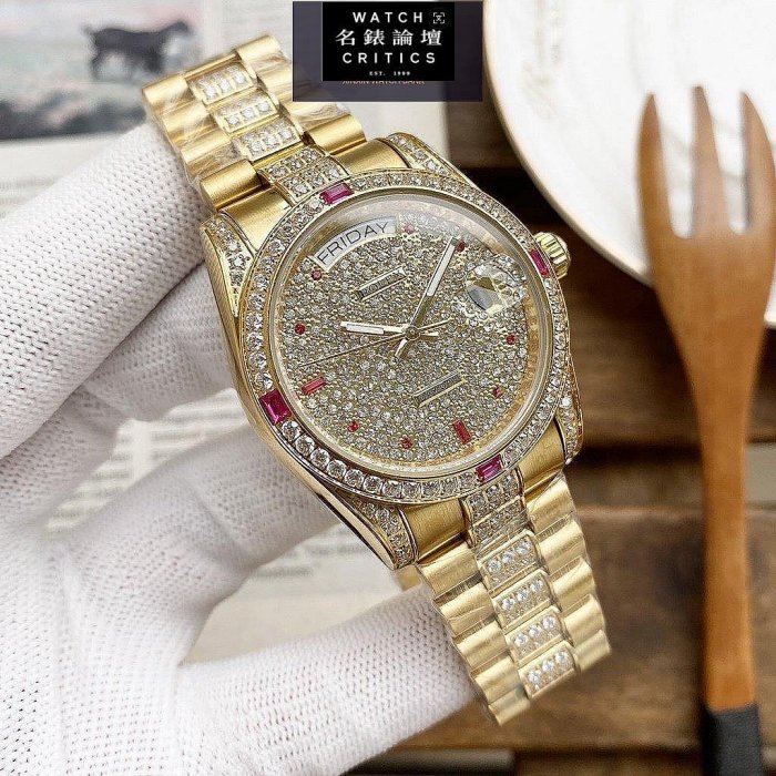 勞力士Rolex手錶36mm滿天星男士時尚商務腕錶女士手錶密鑲頂級施華洛世奇美鉆機械錶904L精鋼男錶