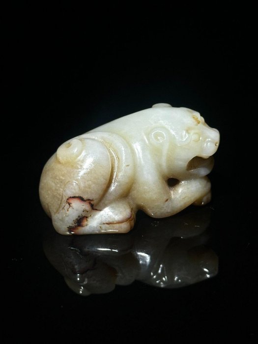 漢代玉把件瑞獸手把件和田玉自然沁色包漿玉質溫潤雕工老道| Yahoo拍賣