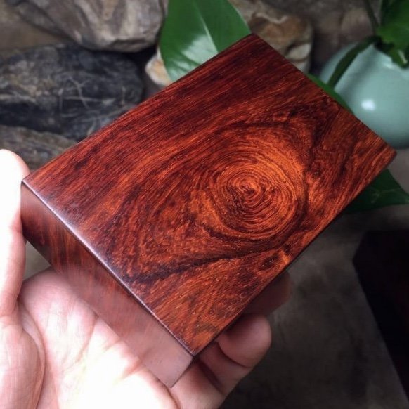 愛尚花梨] 海南黃花梨同根老料紫油梨螢光/鬼眼/鬼臉紋一木兩器百寶盒