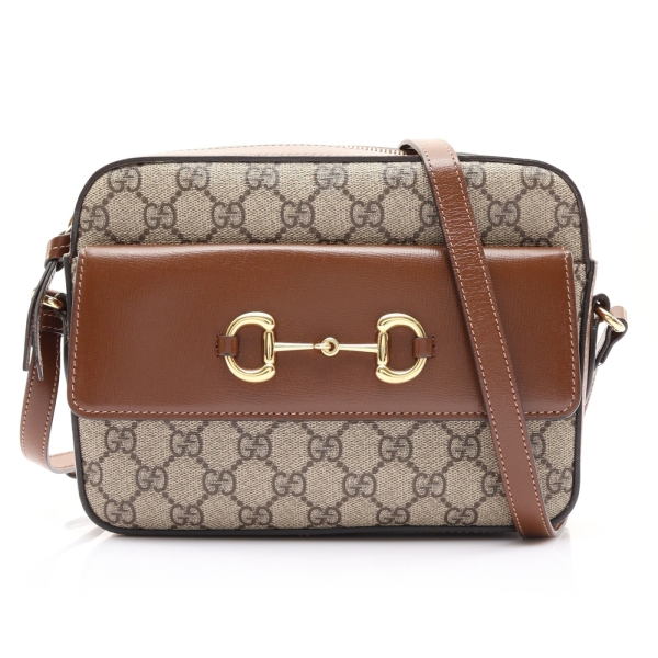 GUCCI 古馳 Horsebit 1955 棕色 GG Supreme 帆布 645454 【二手名牌BRAND OFF】