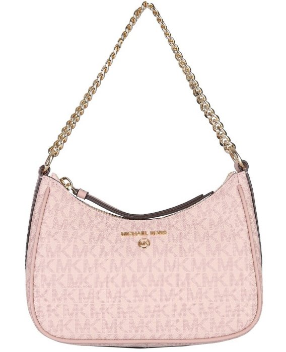【Michael Kors】2022春夏新款 滿版防刮皮革側背/手提兩用包 粉紅色