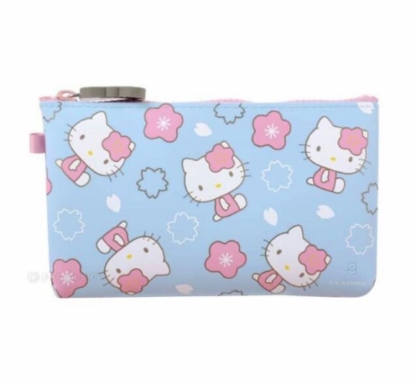 【震撼精品百貨】Hello Kitty 凱蒂貓日本SANRIO三麗鷗 NUU矽膠筆袋/收納包/化妝包-藍*78117