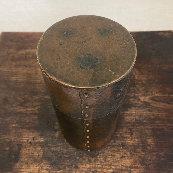 玉川堂茶筒鎚起銅器鎚目茶道具復古| Yahoo拍賣
