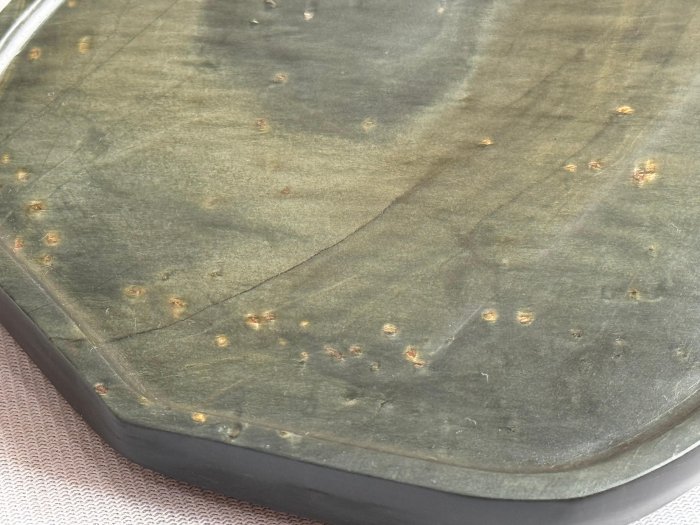 歙州硯　金氳　金星　水紋 歙州硯（中国歙州硯水波紋金星天地蓋台付中国四大硯（