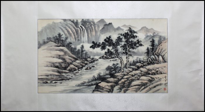 黃君璧 山水圖 黃君璧水村圖| Huang Junbi, Village by the Shore | Fine
