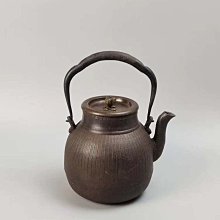 EO521 時代物【金龍堂名人 上田照房造/身在印】唐銅蓋 素肌 縦縞目 甑