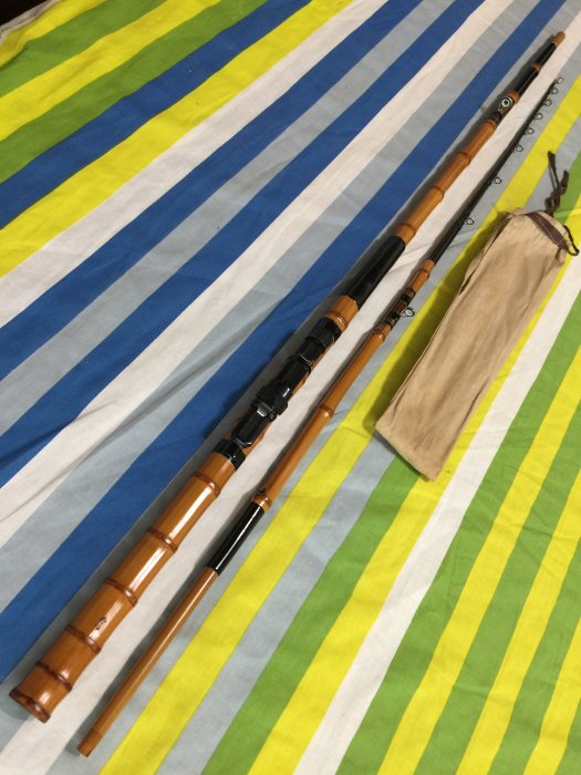 日本製頂級鯨穗調竹竿江戶和竿名師手作小物並繼船竿154cm 五尺多黑鯛竿