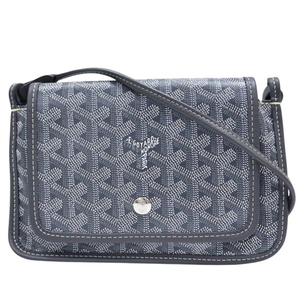GOYARD 高雅德 灰色 PVC塗層帆布 Plumet Pouch Wallet 肩背包 【二手名牌BRAND OFF】