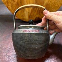 二手日本回流大阪浪華錫器本錫錫半造湯沸錫制提梁燒水壺錫壺茶壺
