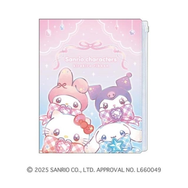 小禮堂 Sanrio 三麗鷗 大集合 A4 6+1多功能資料夾 (緞帶款)