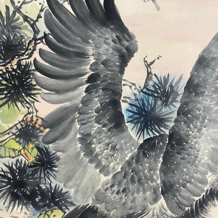 書畫23 鷹圖 AH-182【劉繼卣】鷹， 一物一圖，純手繪字畫裱裝尺寸：約214*92cm左右