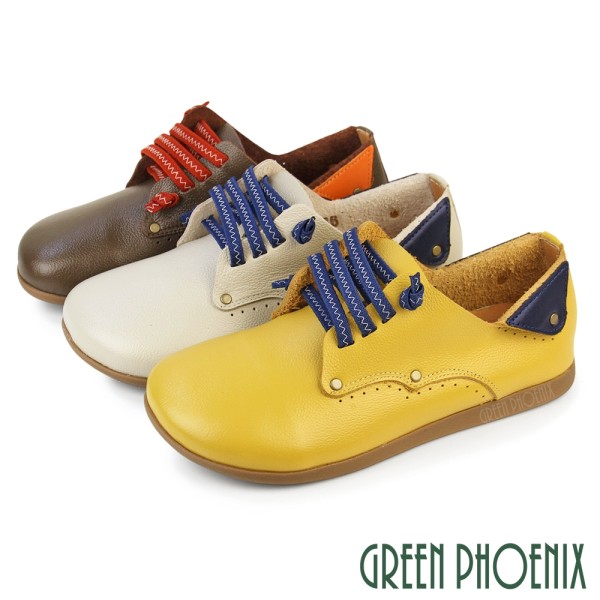 女鞋 休閒鞋 饅頭鞋 懶人鞋 便鞋 全真皮 台灣製 【GREEN PHOENIX 波兒德】U8-28033