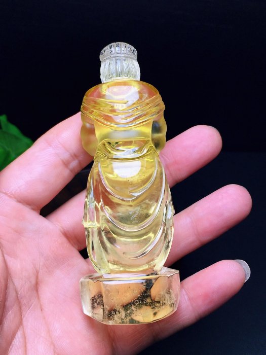 天然黃水晶不動明王擺件工藝精湛造型生動不動明王為佛教密宗八大明王