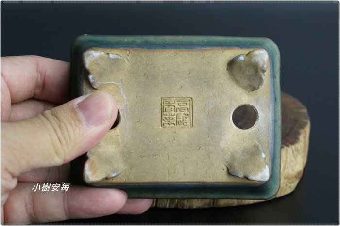 小樹安每】日本盆缽-[高雄香葉] 綠釉長方鉢10cm 時代品| Yahoo拍賣