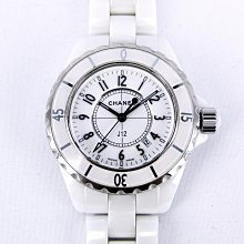 【一元起】CHANEL香奈(33mm) J12-H0968白陶瓷-女用石英腕(附盒)