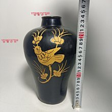 古瓷宋吉州窯黑釉剔花梅瓶多年舊藏，品相完好，器型規整，黑釉剔花二手