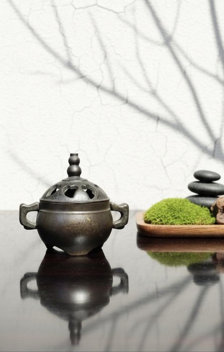 早期銅爐老件-清乾隆底款小爐#03（古董/銅雕/收藏/銅爐/香爐/銅器/天狗