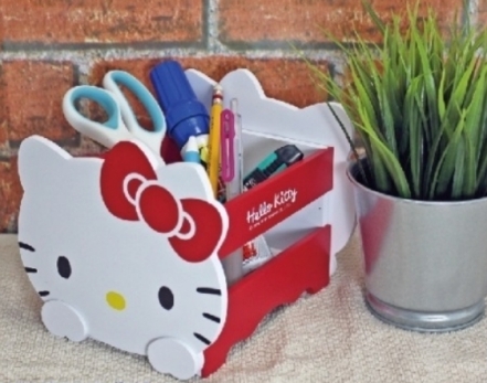 【震撼精品百貨】Hello Kitty 凱蒂貓~HELLO KITTY萌萌簍空收納盒*38884