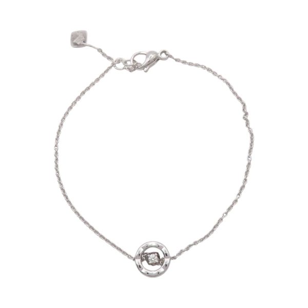 CHANEL 香奈兒 COCO Crush Bracelet 1PD 水鑽 手鍊 銀色 18K白金 J12304 【二手名牌BRAND OFF】