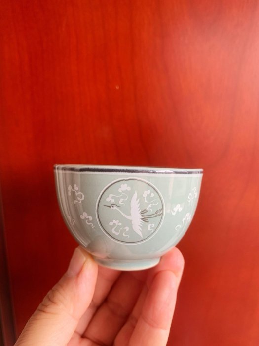 嚴選韓國高麗時代杏南社主人杯，手繪精美鶴紋，新作瓷器具收藏價值碗