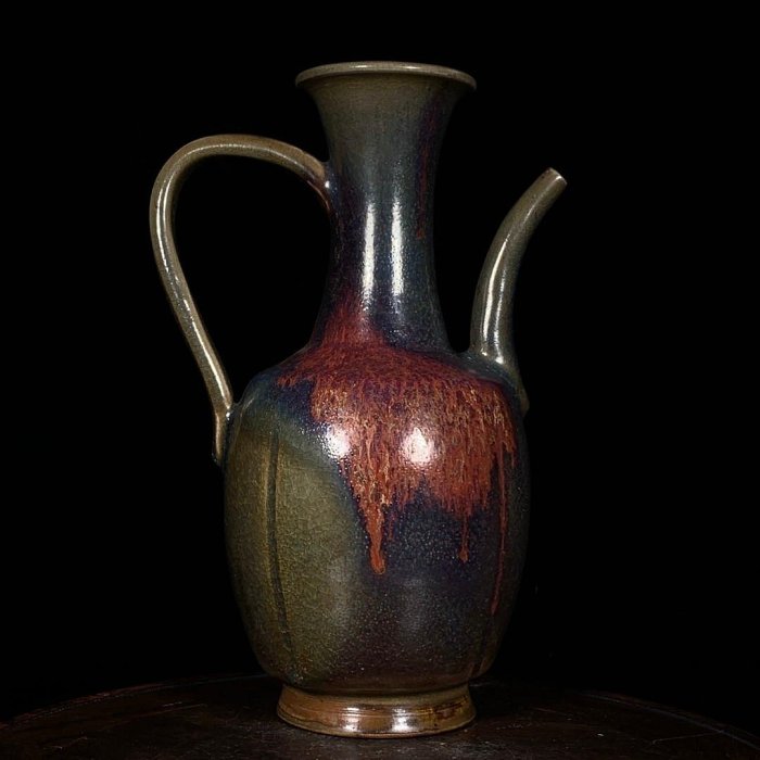 中国古美術品　宋代　鈞窯　执壺　ポット　高さ約22cm 宋鈞窯執壺，高28.5直徑18cm，3001374 瓷器官窯汝窯【古雲】 | Yahoo拍賣