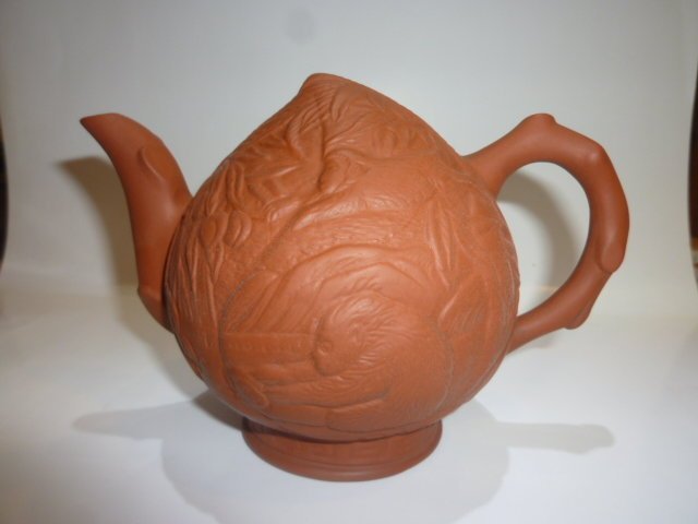 壺　置物　四耳壺 壺棧】茶壺.紫砂壺.朱泥壺.手拉坯壺/桃太郎倒流壺/茶海G0124 | Yahoo拍賣