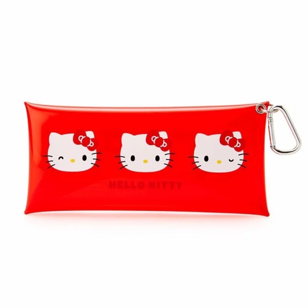 【震撼精品百貨】凱蒂貓 Hello Kitty~日本SANRIO三麗鷗 KITTY透明扣式收納包 化妝包 筆袋*49205