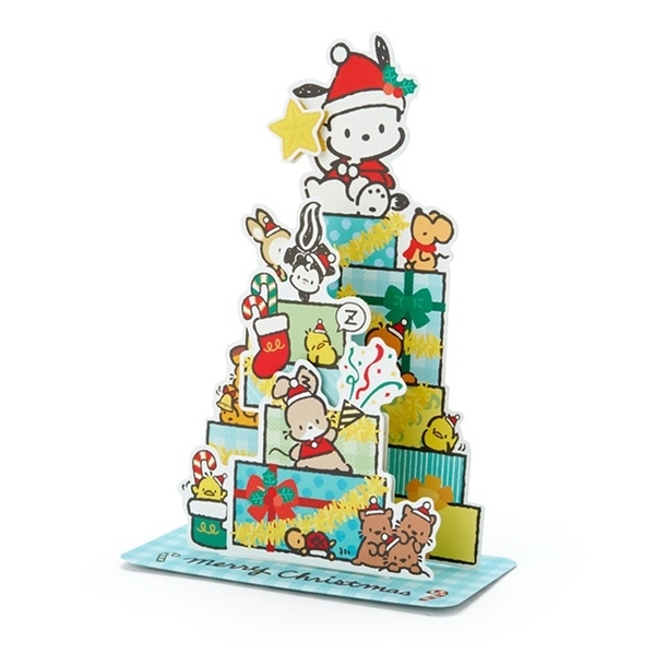 【震撼精品百貨】Pochacco 帕帢狗~日本三麗鷗Sanrio 帕恰狗造型立體聖誕卡-聖誕樹*08931