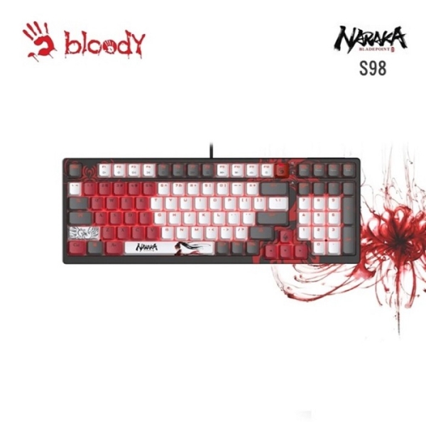 【A4 Bloody】 S98熱插拔 RGB降噪機械紅軸有線鍵盤 永劫無間 限量版