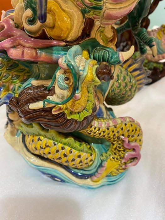 啟秀齋】委託代售交趾陶名師謝偉奇祥龍教子(附保證書限量作品) 限自取