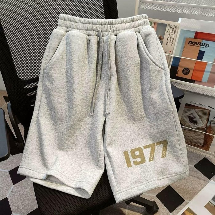 【加大碼 M-8xl 短褲】 字母印花情侶中性背帶抽繩休閒短褲寬鬆情侶 五分 籃球短褲【滿299元發貨】