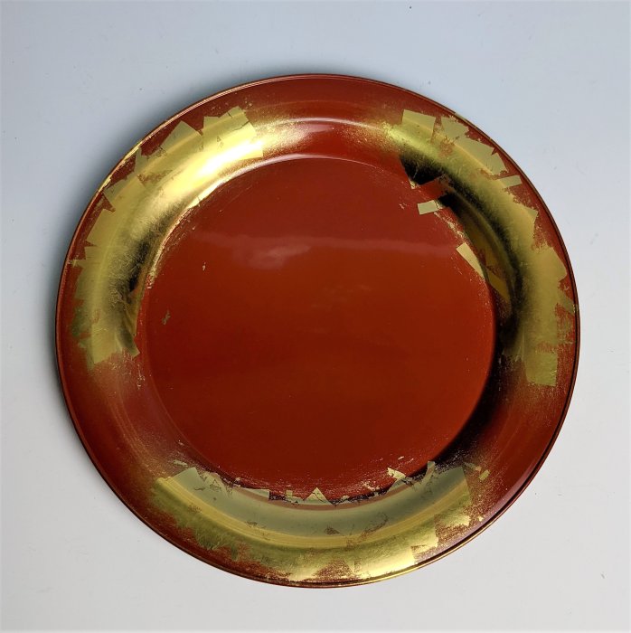 陶酔】 川端近左 朱青海盆