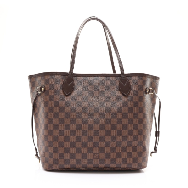 LOUIS VUITTON LV 路易威登 Neverfull MM 肩背包 棕色 棋盤格帆布 N51105 【二手名牌BRAND OFF】