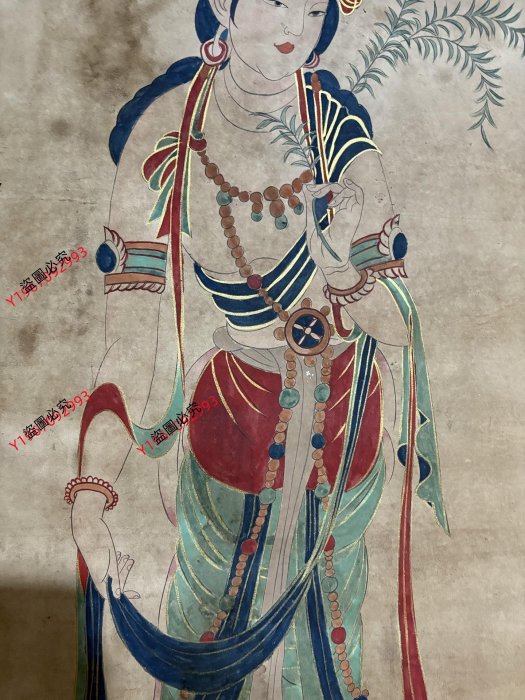 編號AK一164精品四尺帶書中堂畫張大千人物手繪之作實物攝—圖—物材質